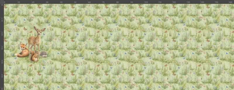 Jersey panel Skogseventyr 60x165 cm