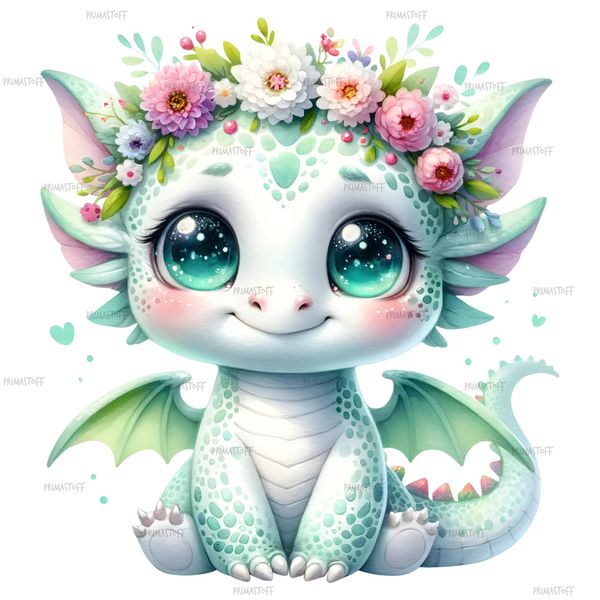 DTF med Glitter - Drage 1