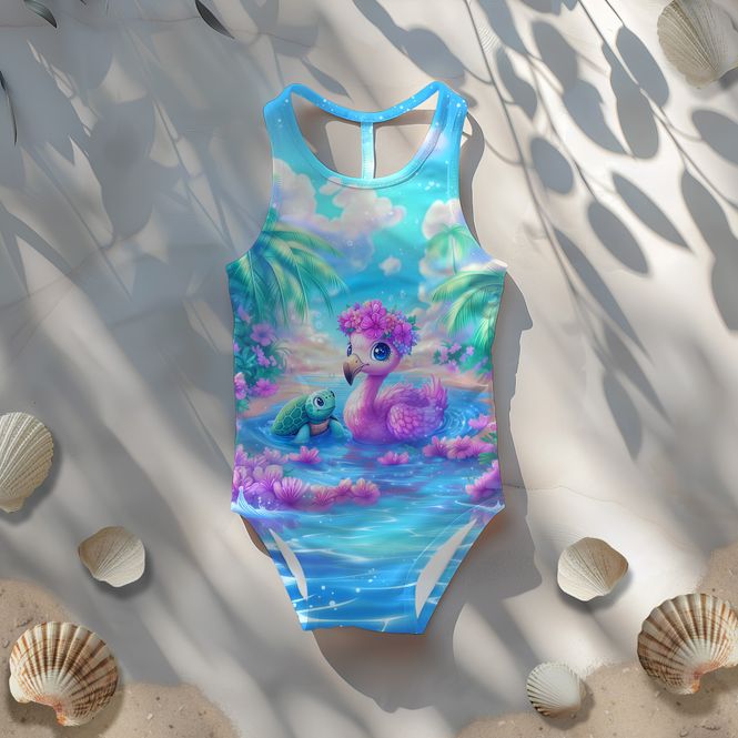 Hovedbilde Swim-lycra panel til barn - Flamingo