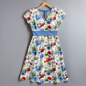 Hovedbilde Viskosejersey Engblomster