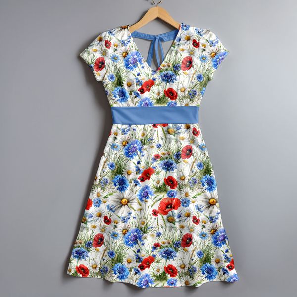 Viskosejersey Engblomster