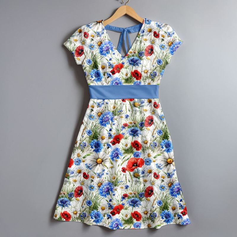 Viskosejersey Engblomster
