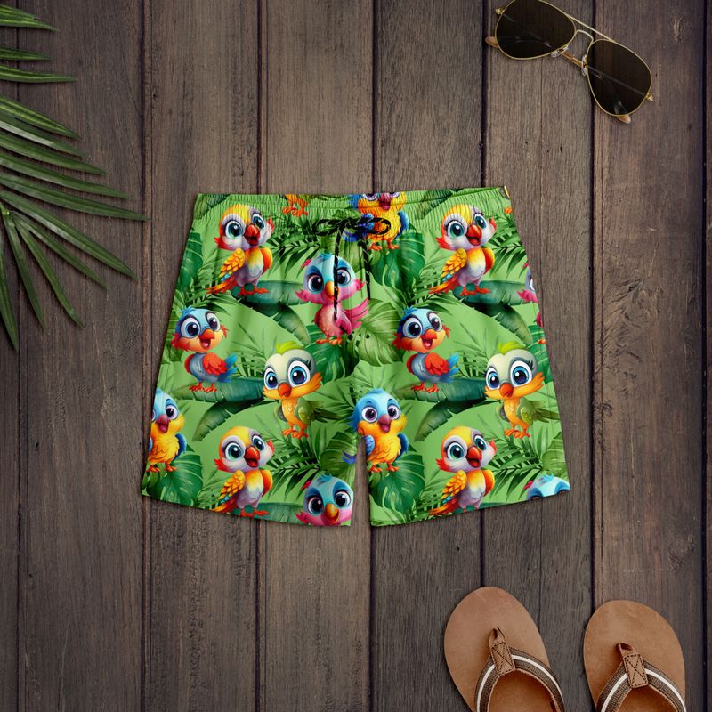 Papegøyer -Boardshort-stoff