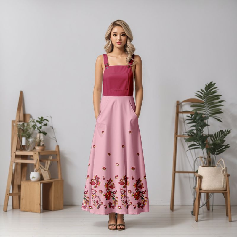 Jersey panel Rosemaling Gammel Rosa